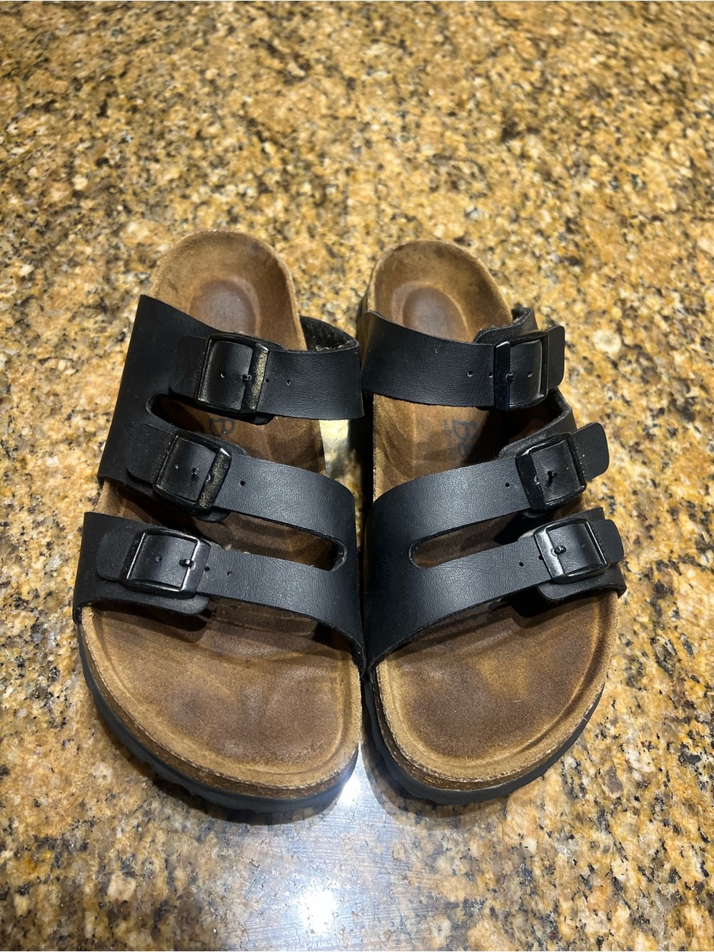 Betula Birkenstock womens Three-Strap Black Sandals